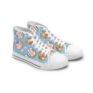 Cute Bread Characters Women's High Top Sneakers