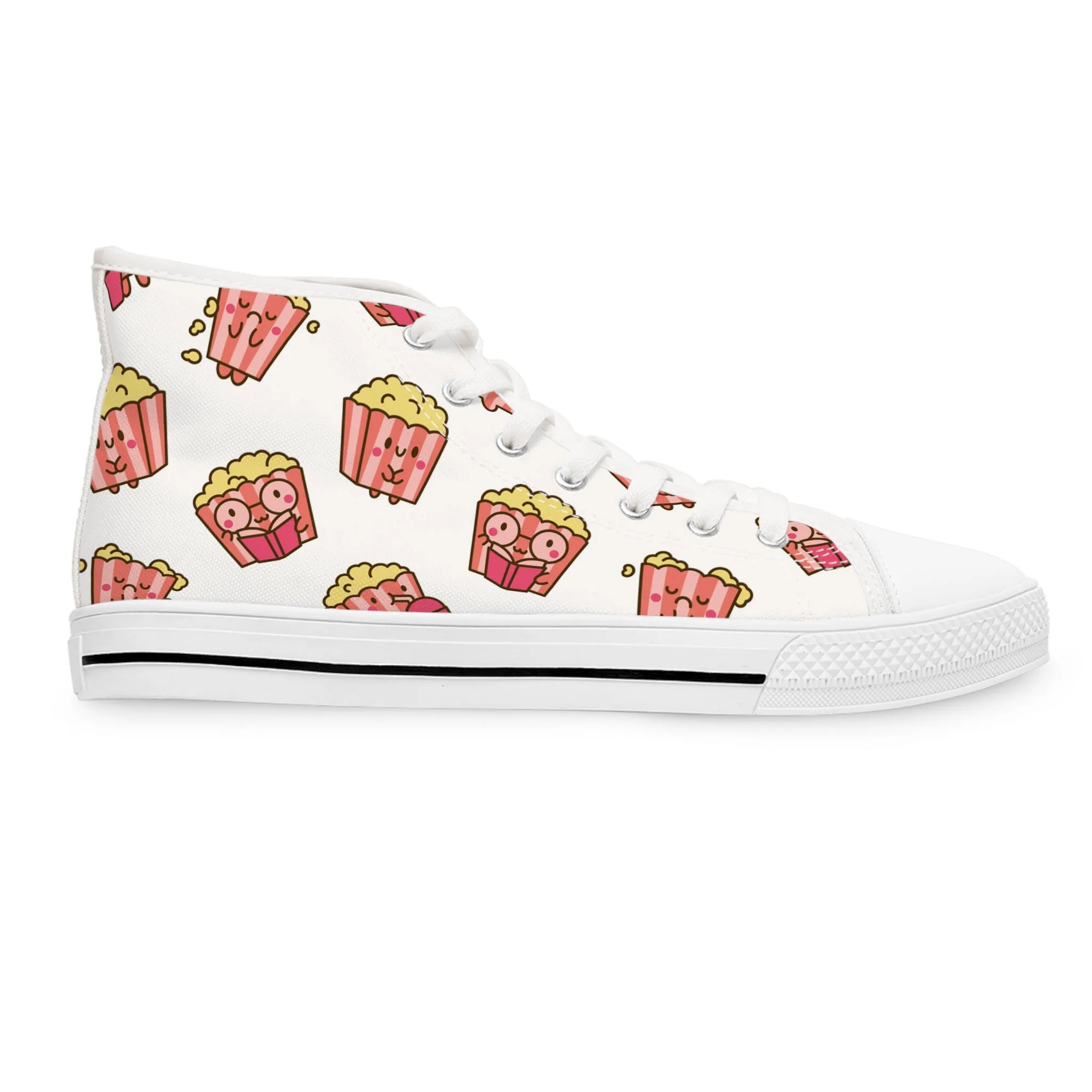 Cute Kawaii Popcorn Women's High Top Sneakers