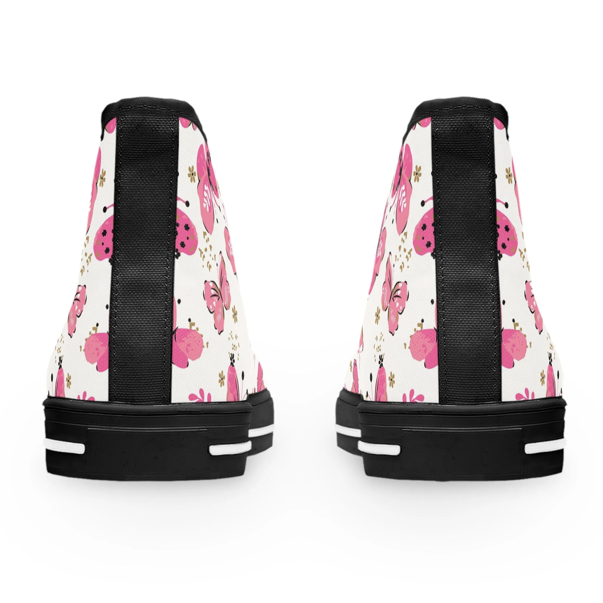 Cute Pink Butterflies Women's High Top Sneakers