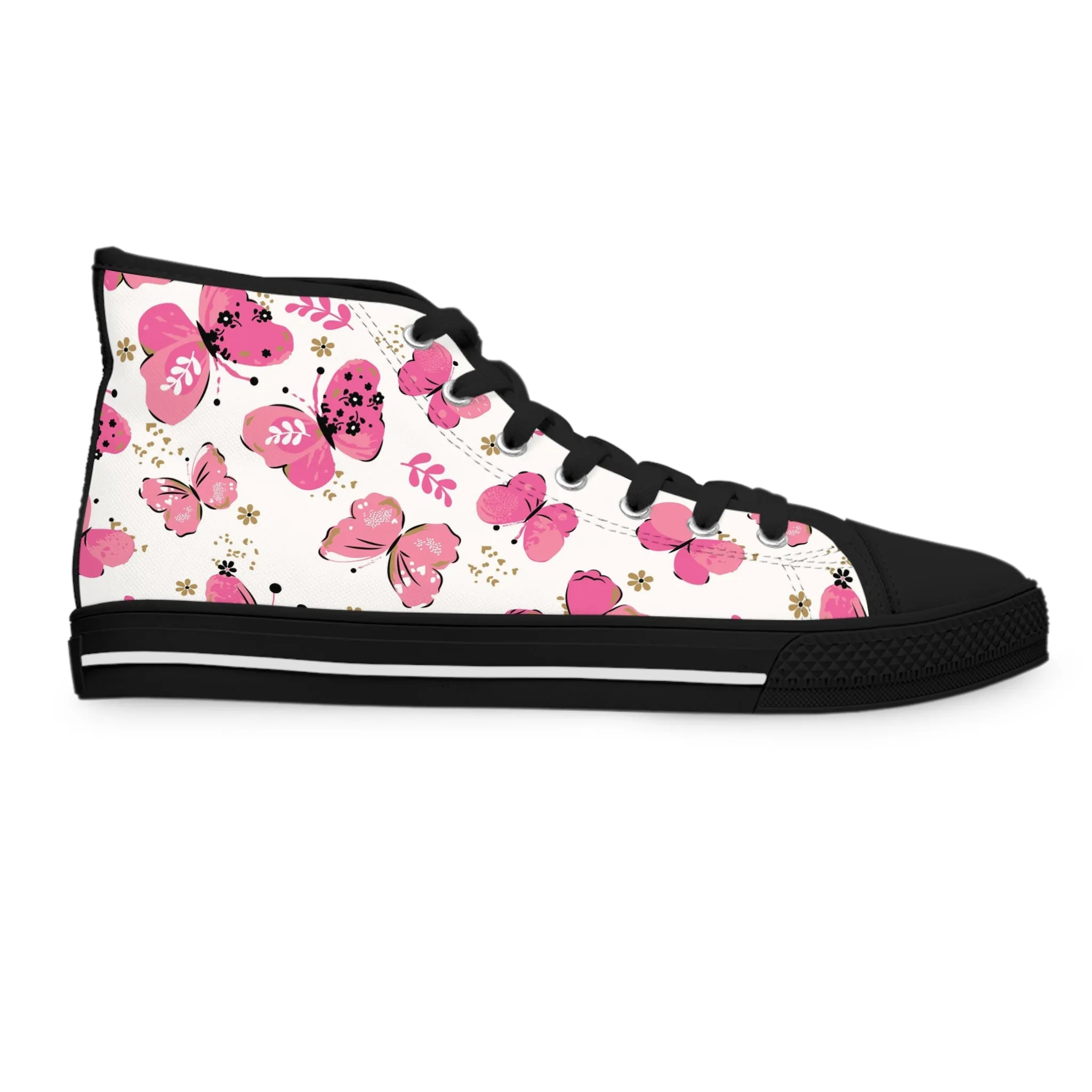 Cute Pink Butterflies Women's High Top Sneakers