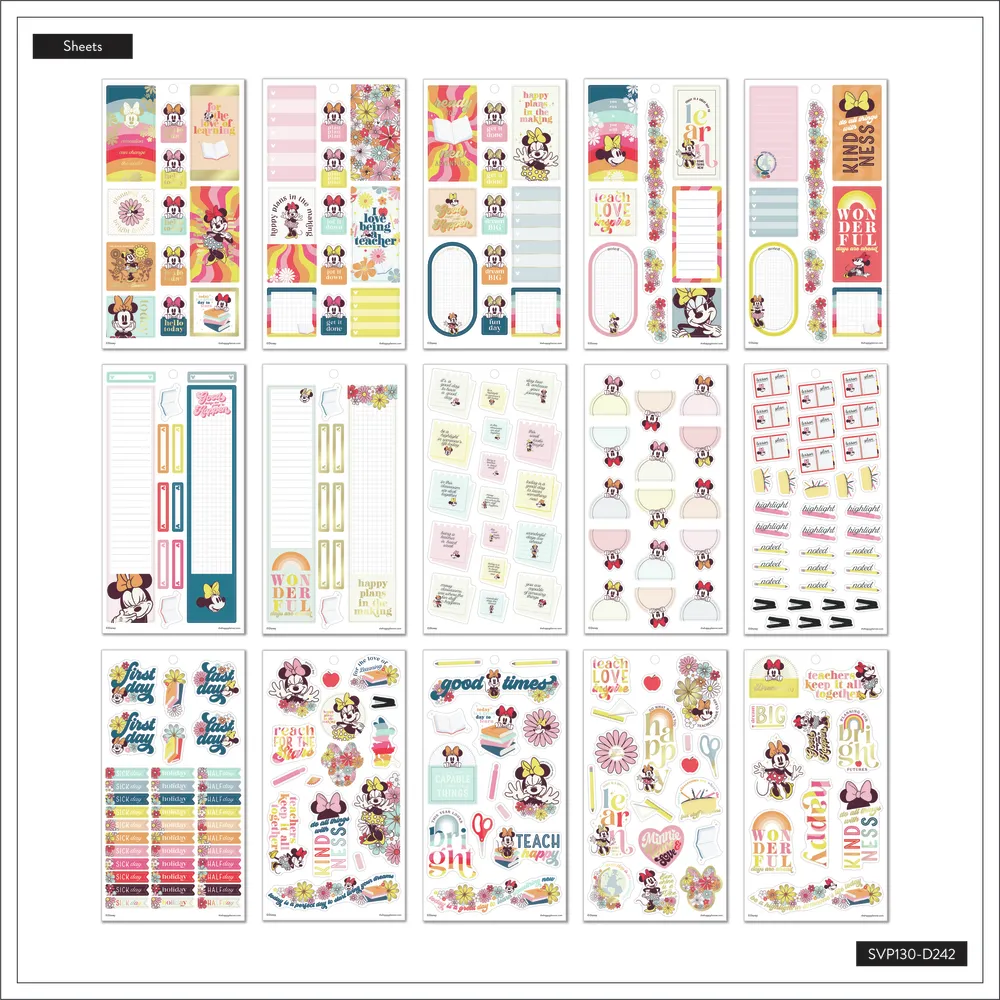 Disney Sunny Minnie Teacher - Value Pack Stickers