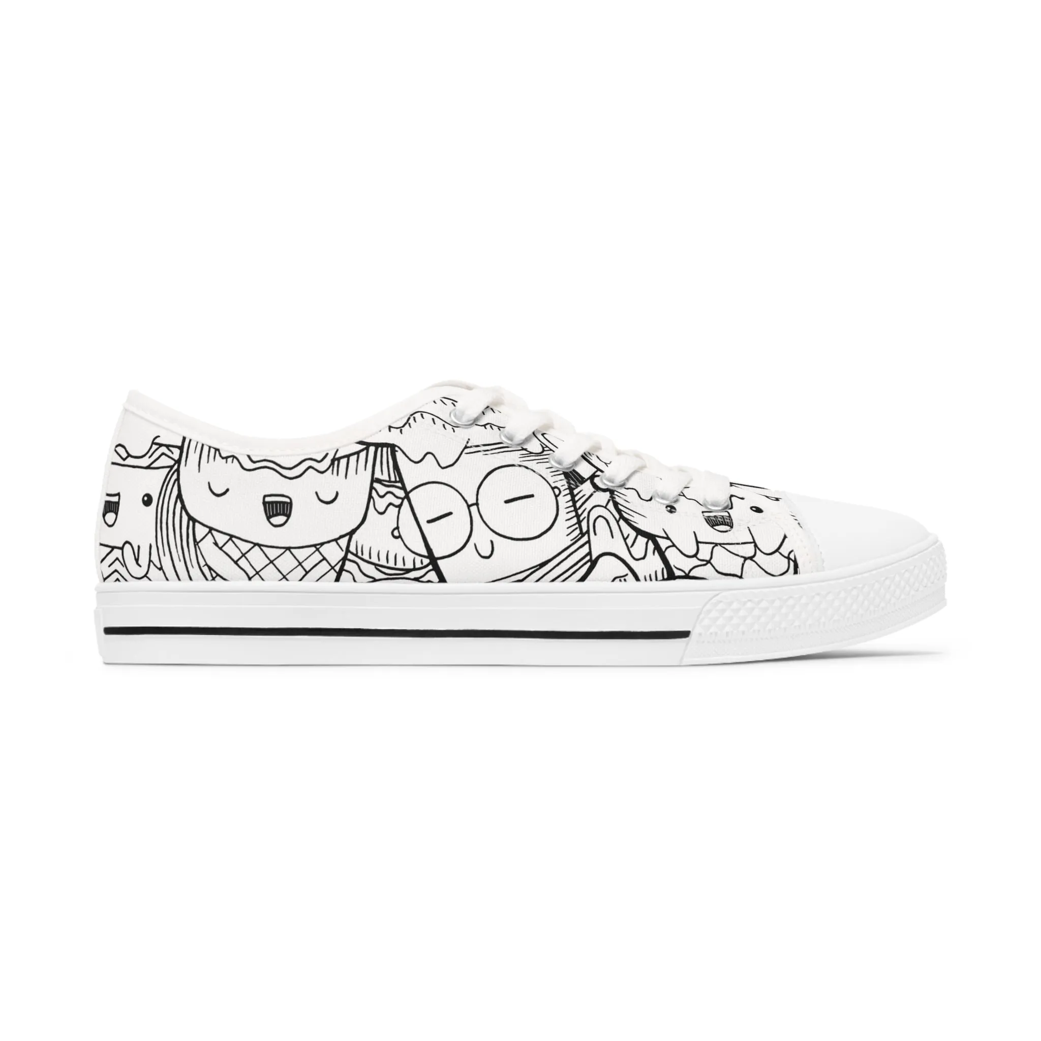 Doodle Icecream - Inovax Woman's Low Top Sneakers