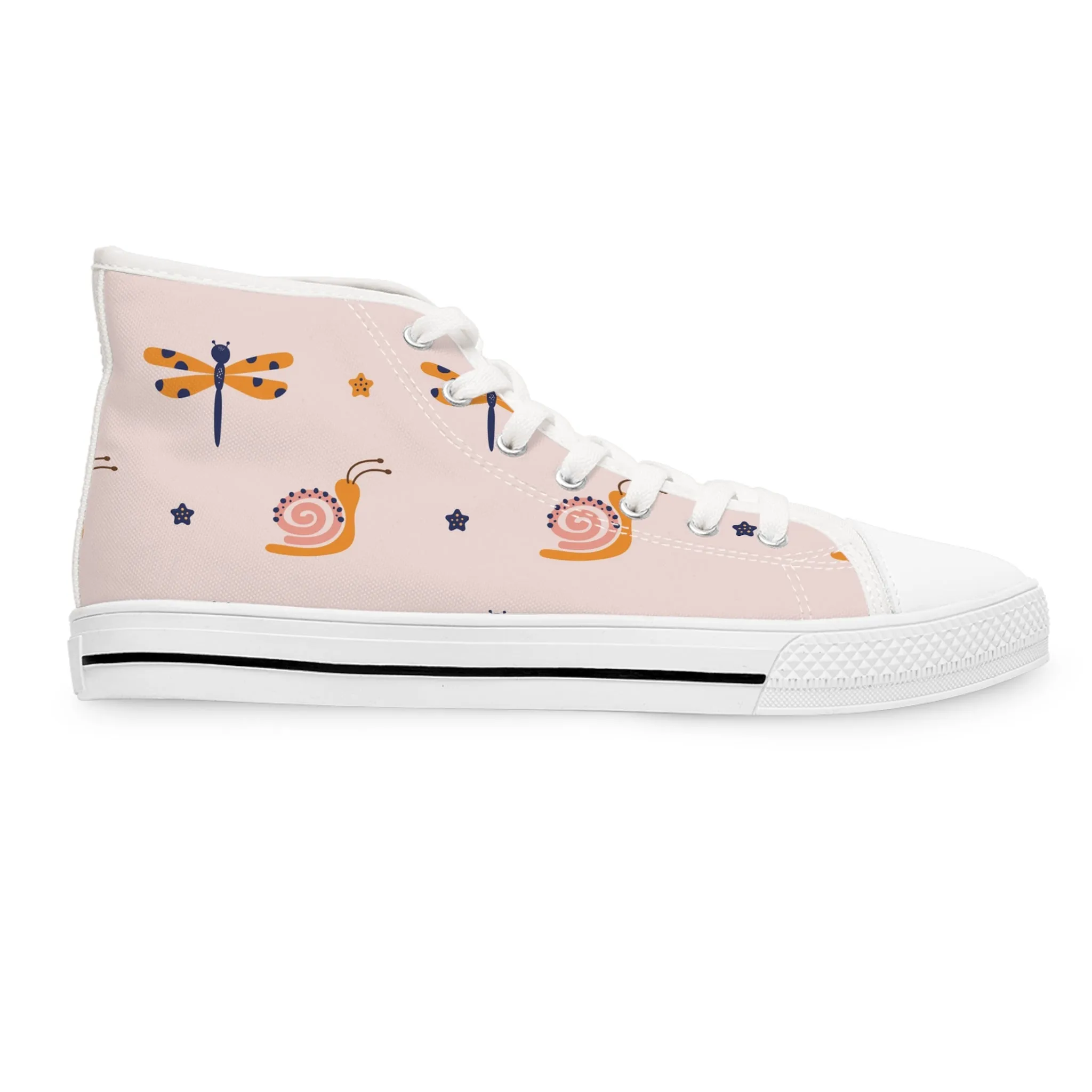 Dragonfly and Snail Women's High Top Sneakers