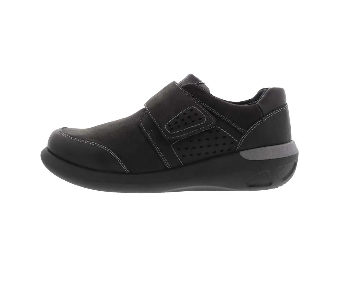 Drew Marshall Men Casual Shoes In Black Nubuck/leather