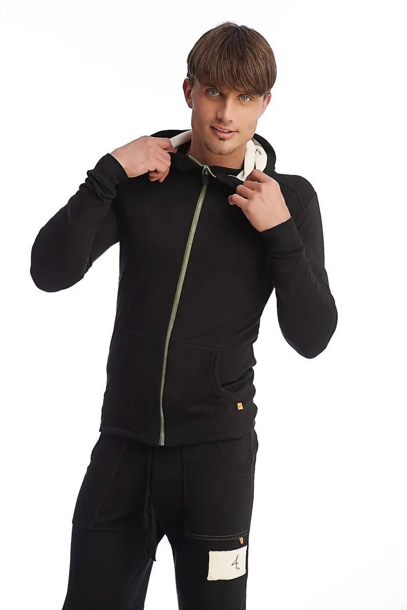 Edge Form-fit Crossover Yoga Track Performance Hoodie (Black)