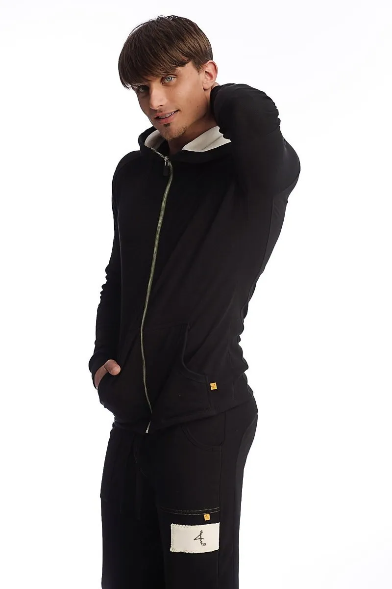 Edge Form-fit Crossover Yoga Track Performance Hoodie (Black)