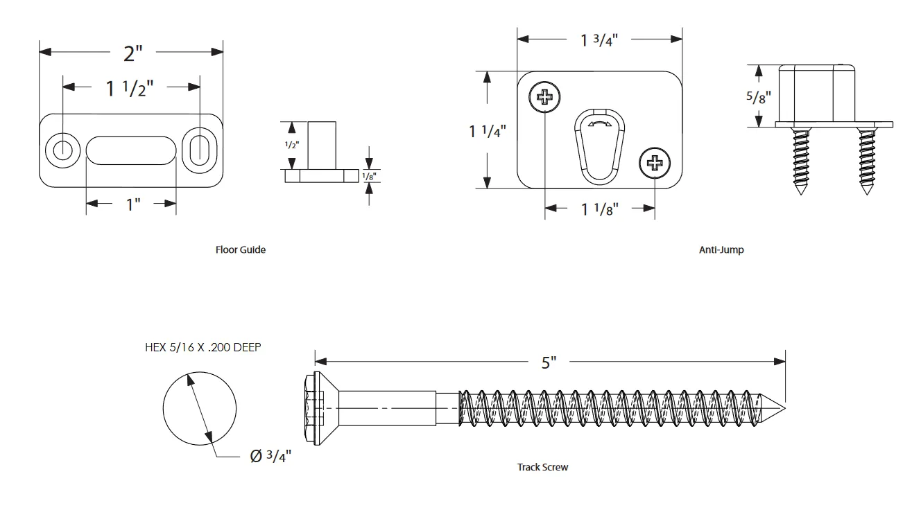 Emtek - Flat Track Sliding Barn Door Hardware - Classic Face Mount Hanger with Solid Wheel (Track Included)