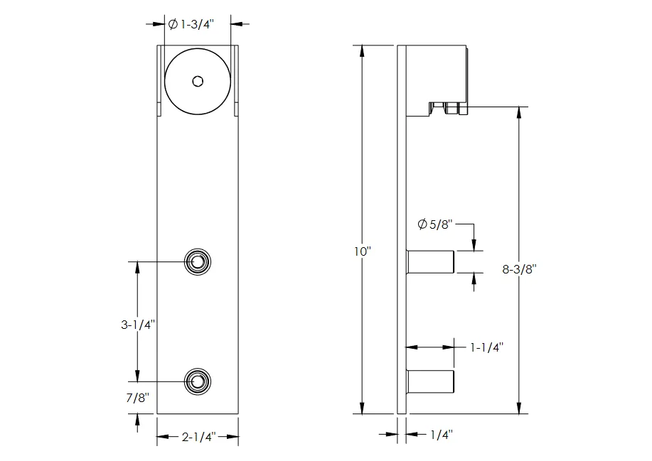 Emtek - Flat Track Sliding Barn Door Hardware - Low Profile Concealed Wheel (Track Included)