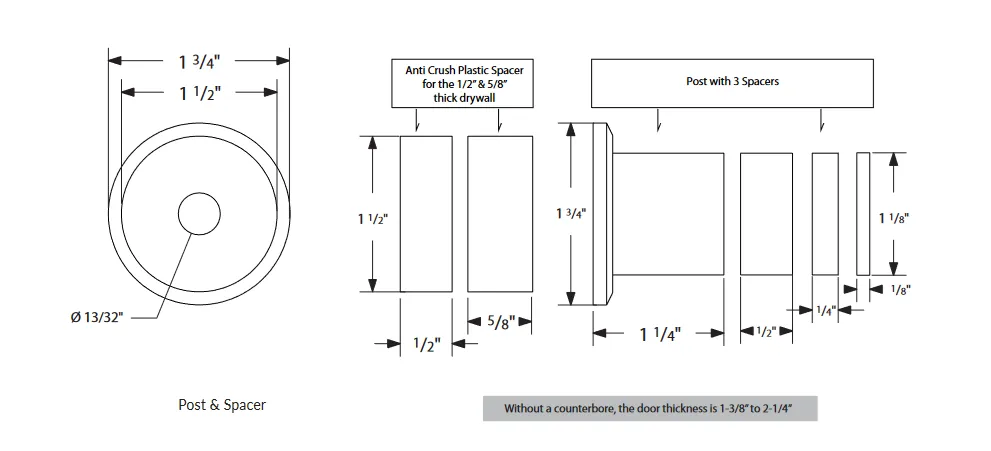 Emtek - Flat Track Sliding Barn Door Hardware - Low Profile Concealed Wheel (Track Included)