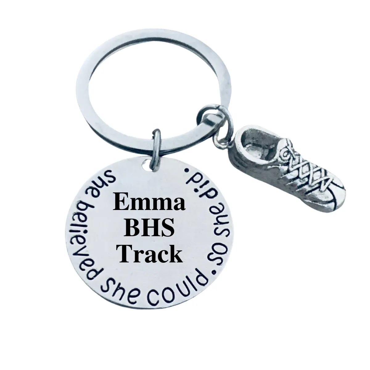 Engraved Runner Keychain, Runner She Believed She Could So She Did Keychain