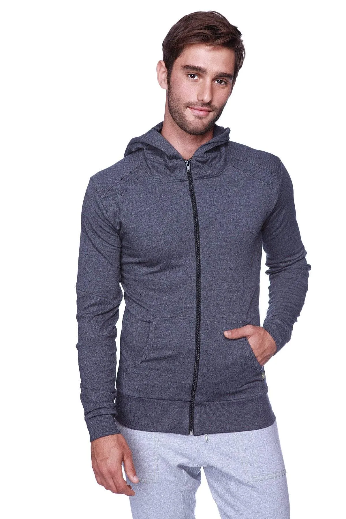 Form-fit Crossover Yoga Track Performance Hoodie (Charcoal)