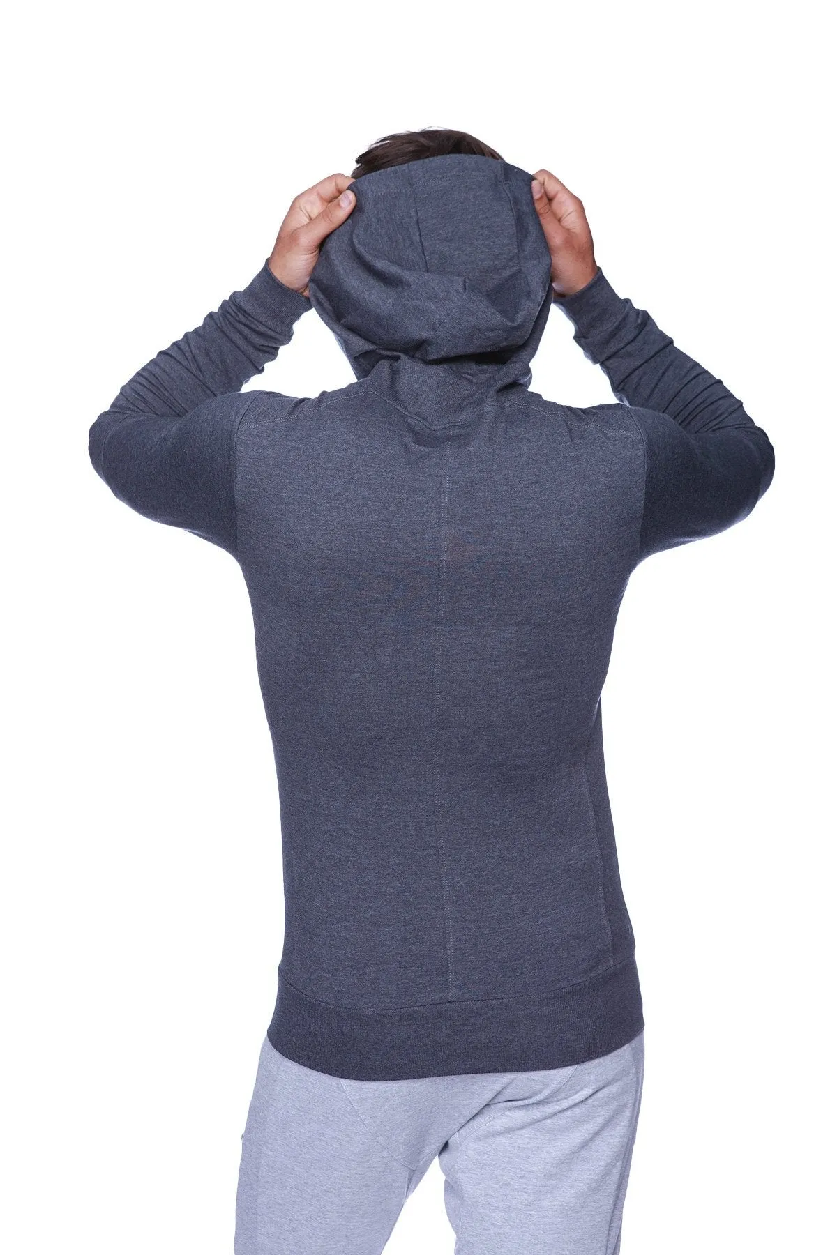 Form-fit Crossover Yoga Track Performance Hoodie (Charcoal)