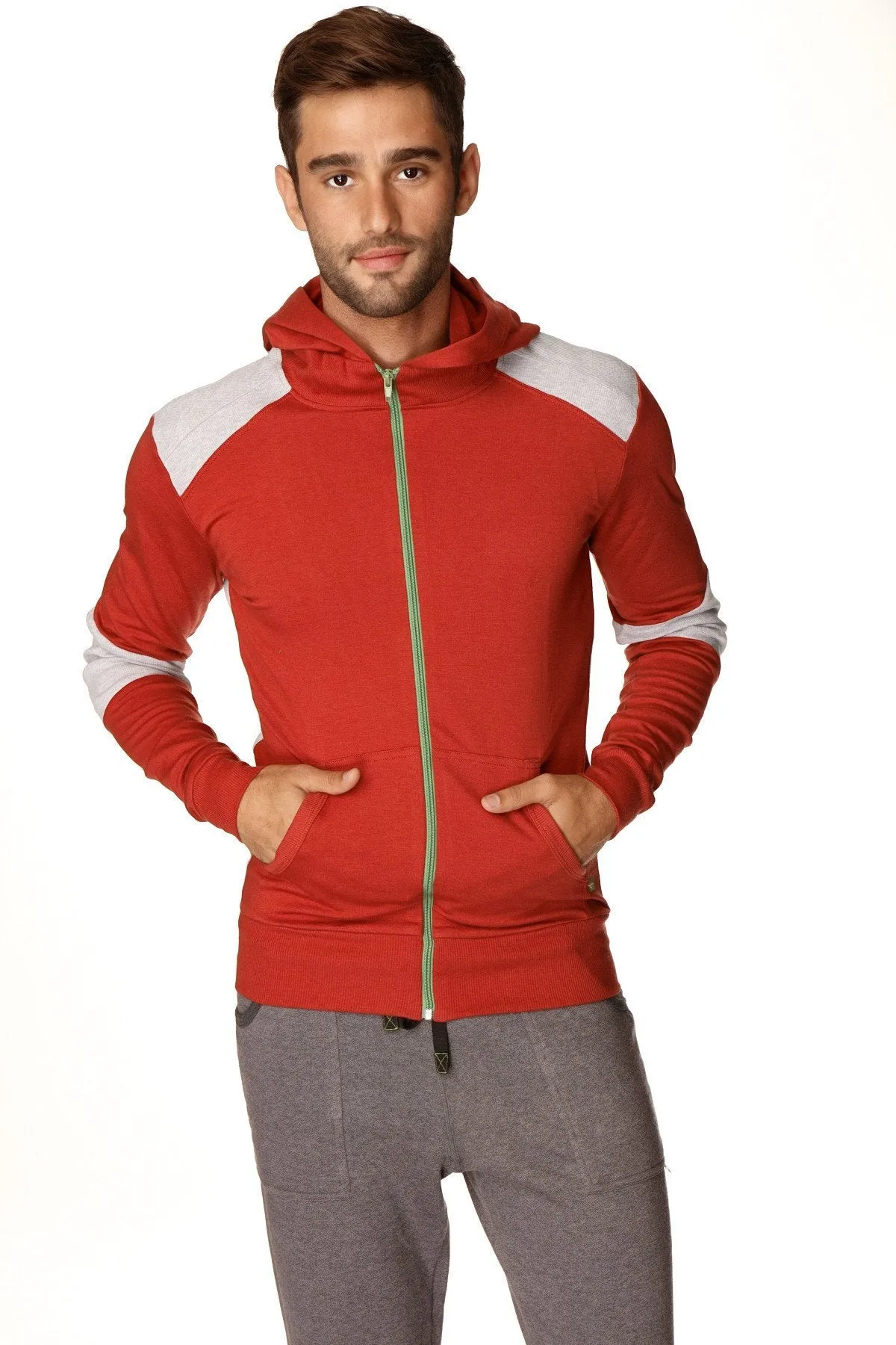 Form-fit Crossover Yoga Track Performance Hoodie (Cinnabar Grey)