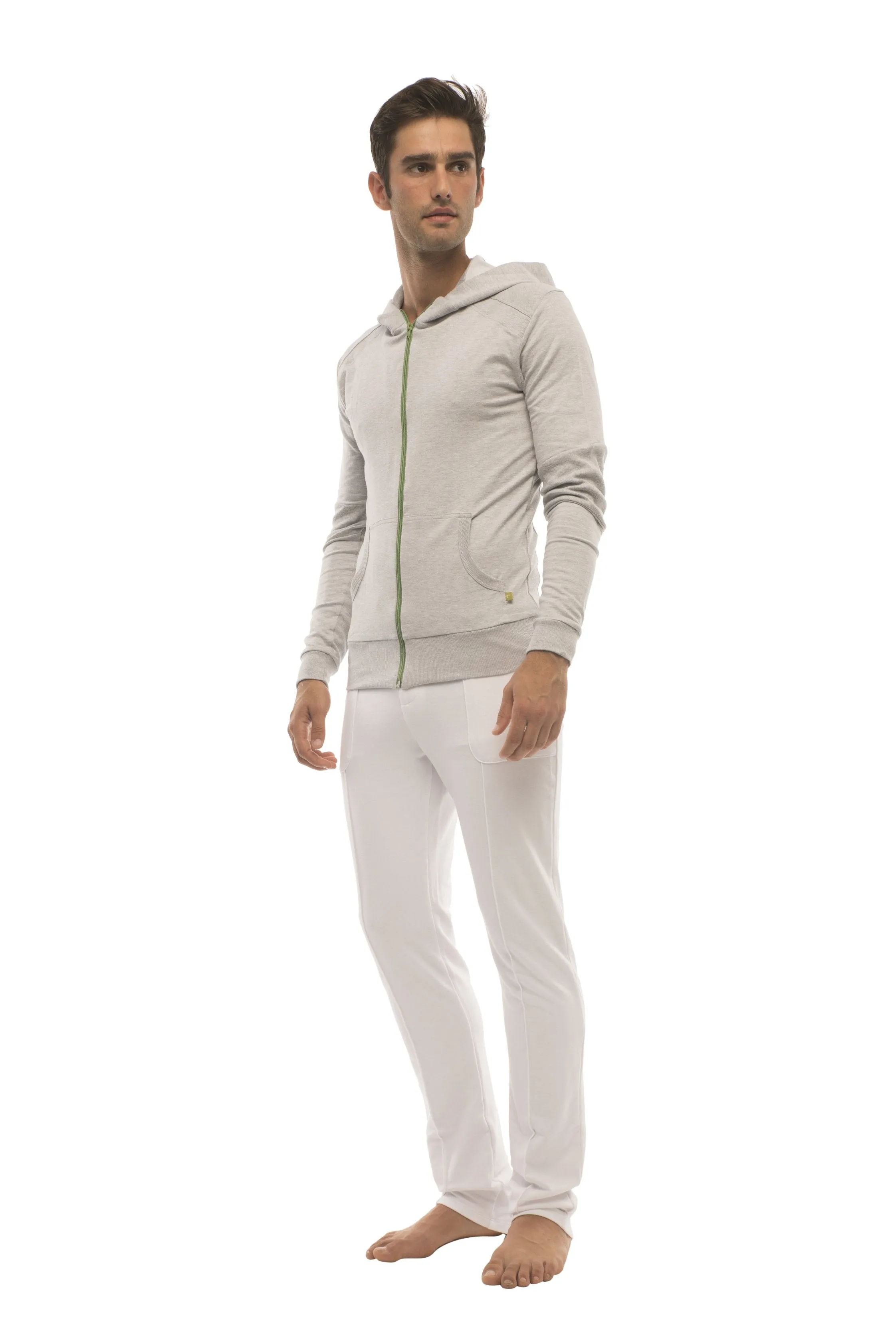 Form-fit Crossover Yoga Track Performance Hoodie (Heather Gray)