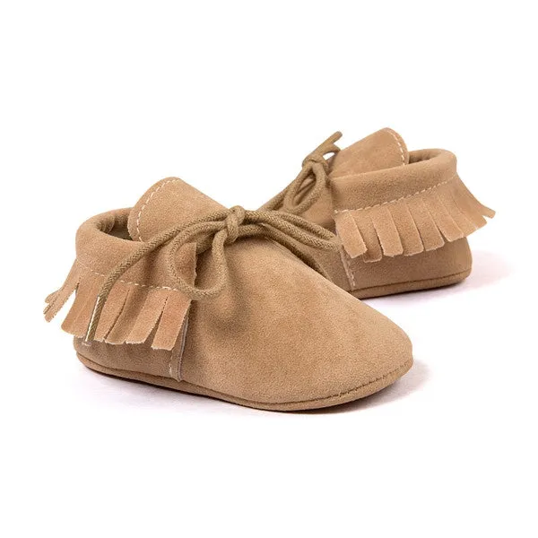 G20 Newborn Baby Boy Girl Baby Moccasins Soft Moccs Shoes Bebe Fringe Soft Soled Non-slip Footwear Crib Shoes PU Suede Leather