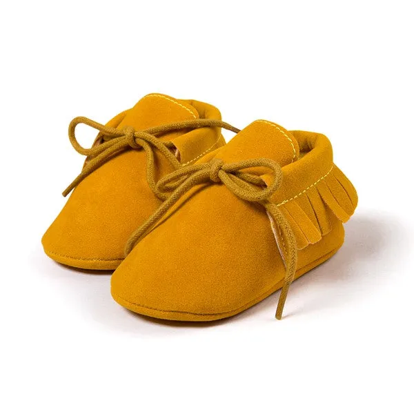 G20 Newborn Baby Boy Girl Baby Moccasins Soft Moccs Shoes Bebe Fringe Soft Soled Non-slip Footwear Crib Shoes PU Suede Leather