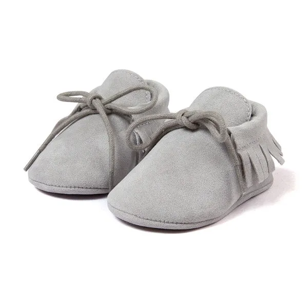 G20 Newborn Baby Boy Girl Baby Moccasins Soft Moccs Shoes Bebe Fringe Soft Soled Non-slip Footwear Crib Shoes PU Suede Leather