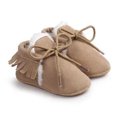 G20 Newborn Baby Boy Girl Baby Moccasins Soft Moccs Shoes Bebe Fringe Soft Soled Non-slip Footwear Crib Shoes PU Suede Leather