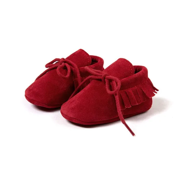 G20 Newborn Baby Boy Girl Baby Moccasins Soft Moccs Shoes Bebe Fringe Soft Soled Non-slip Footwear Crib Shoes PU Suede Leather