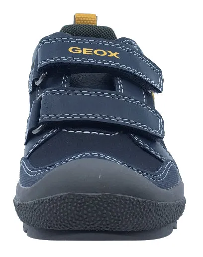 Geox Boy's J Artach Sneaker Shoes, Navy/Yellow