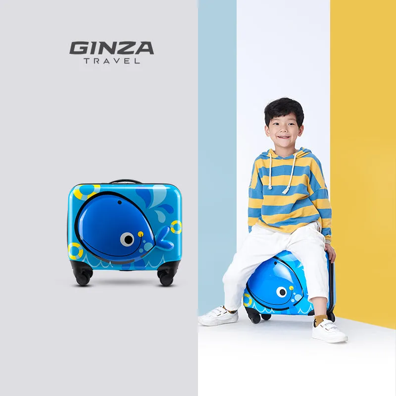 Ginza 3D Little Whale Children's Luggage 18"