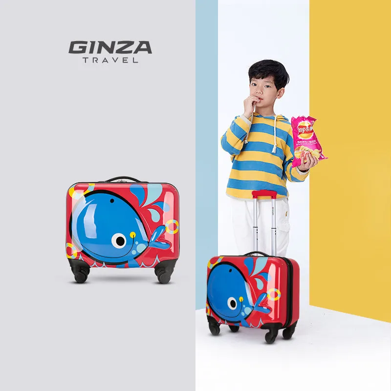 Ginza 3D Little Whale Children's Luggage 18"