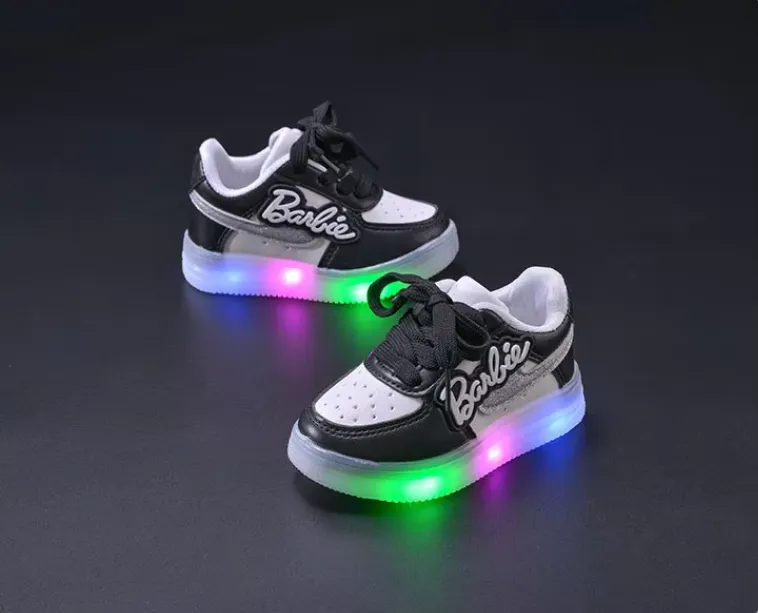 Girls Sneakers - Girls Light-Emitting New Soft-Soled Led Light Sneakers