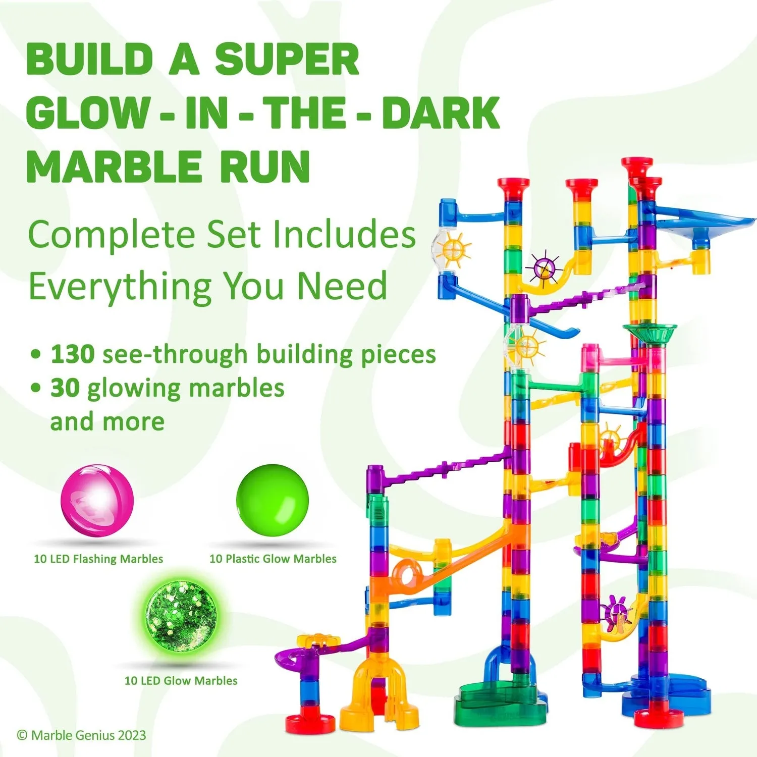 Glow Marble Run Super Set, 200 pieces