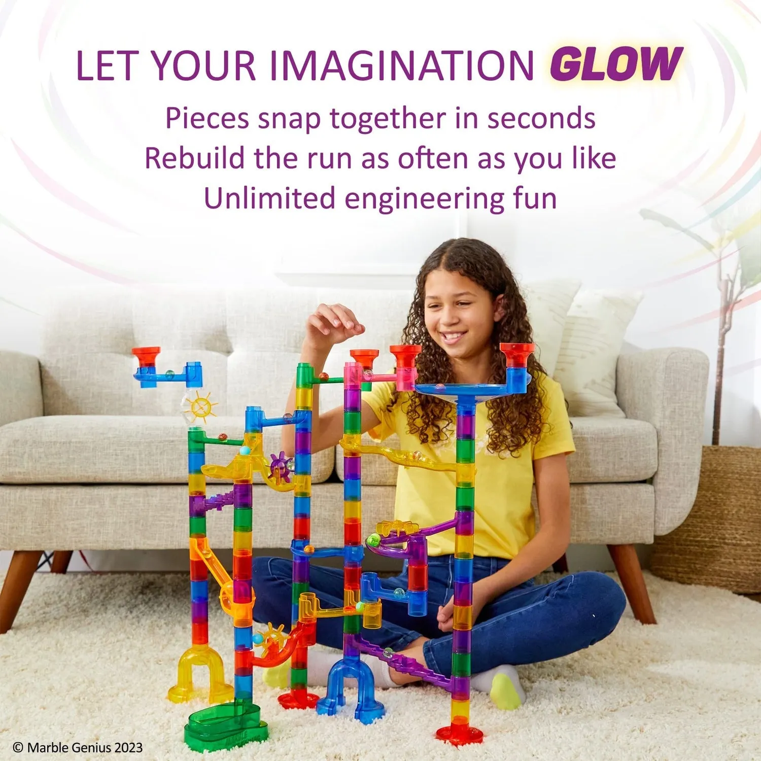 Glow Marble Run Super Set, 200 pieces