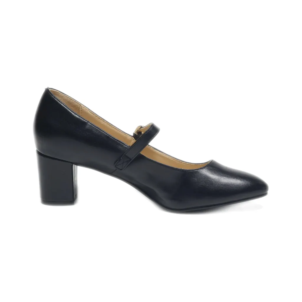 Graceland Mid-Heel Shoes Leather Black Colour For Women