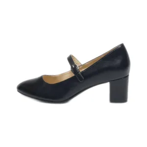 Graceland Mid-Heel Shoes Leather Black Colour For Women