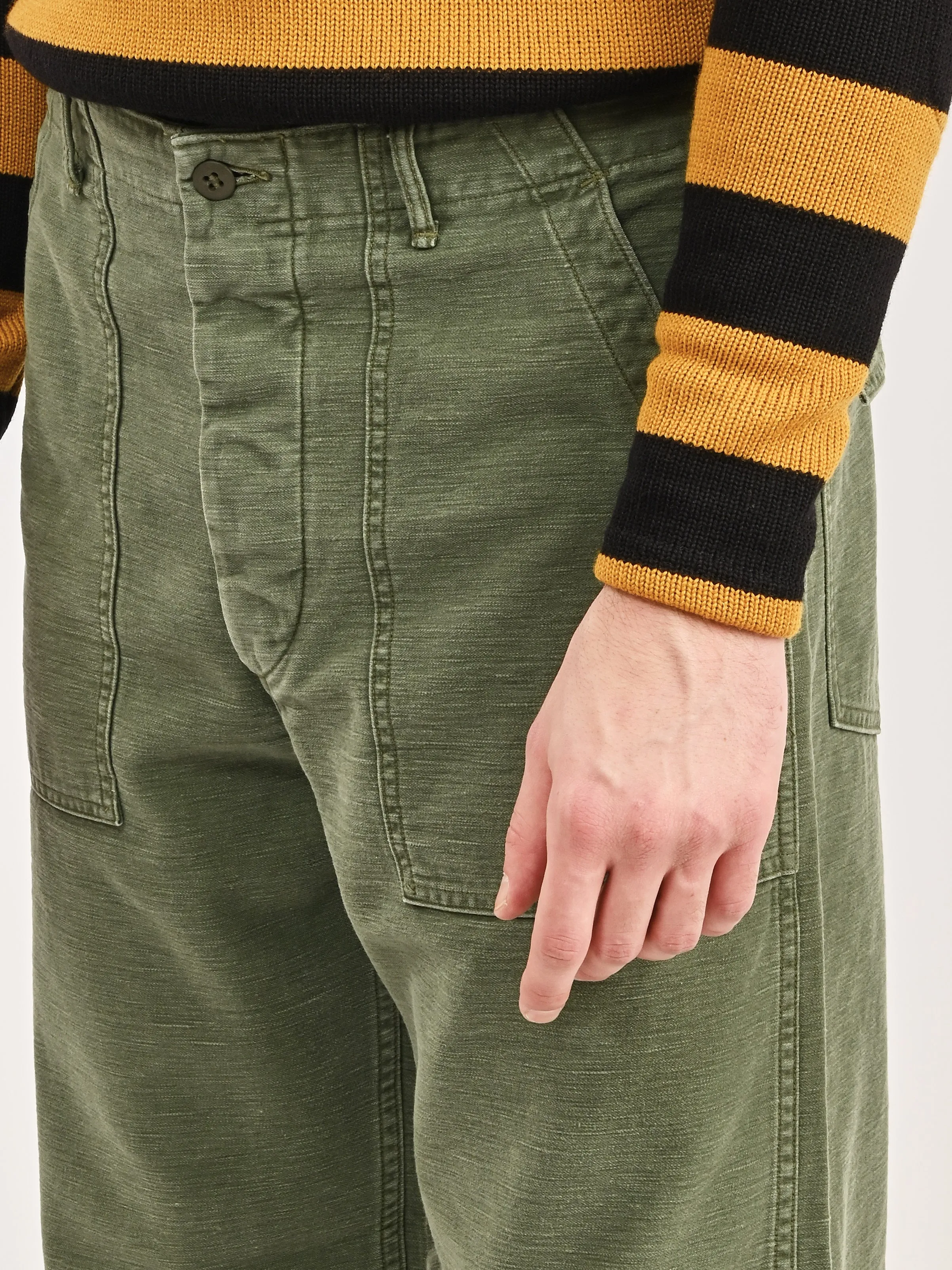 Green Used Wash U.S. Army Fatigue Pants