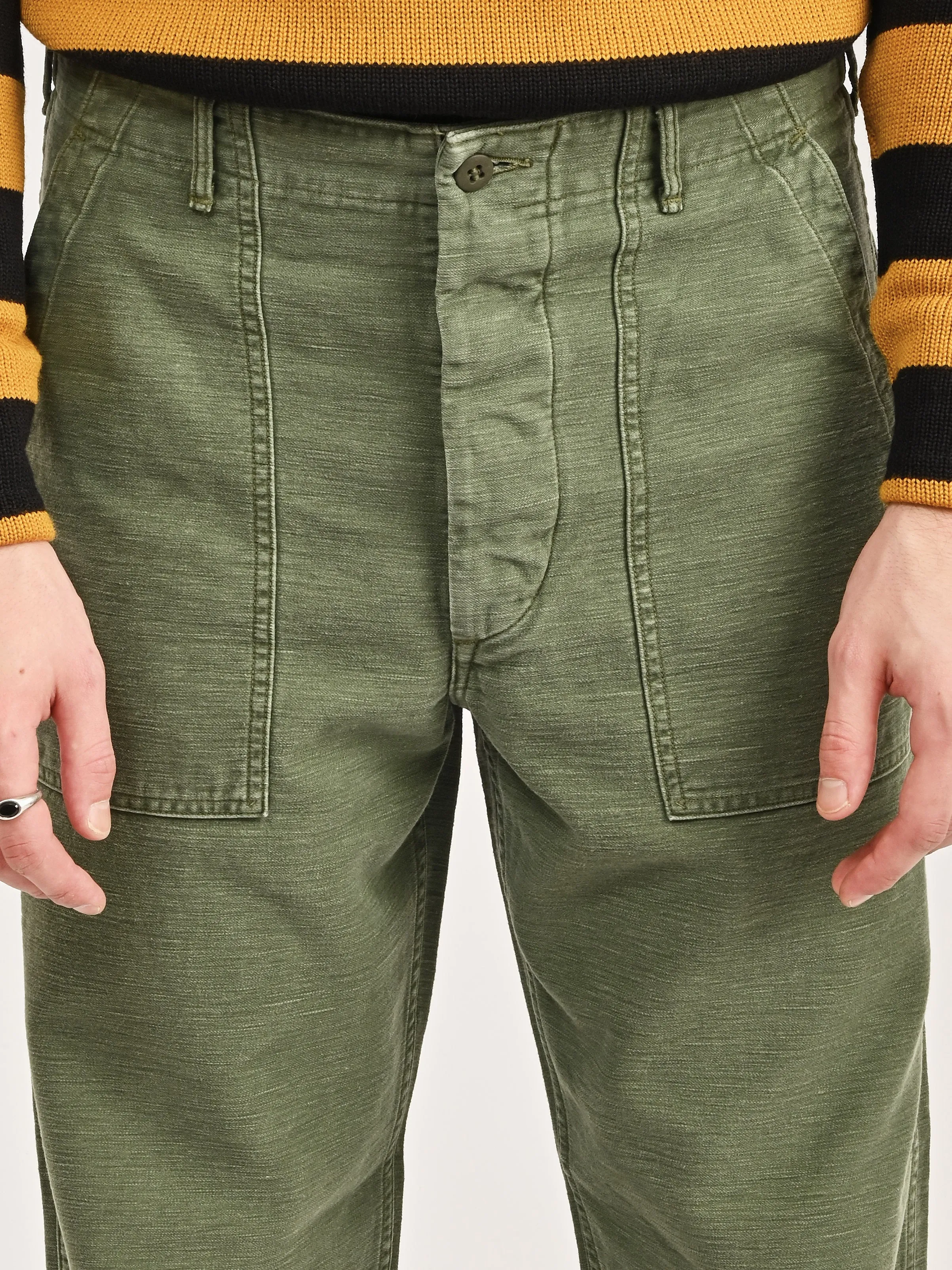 Green Used Wash U.S. Army Fatigue Pants