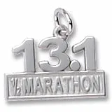 Half Marathon Charm In Sterling Silver