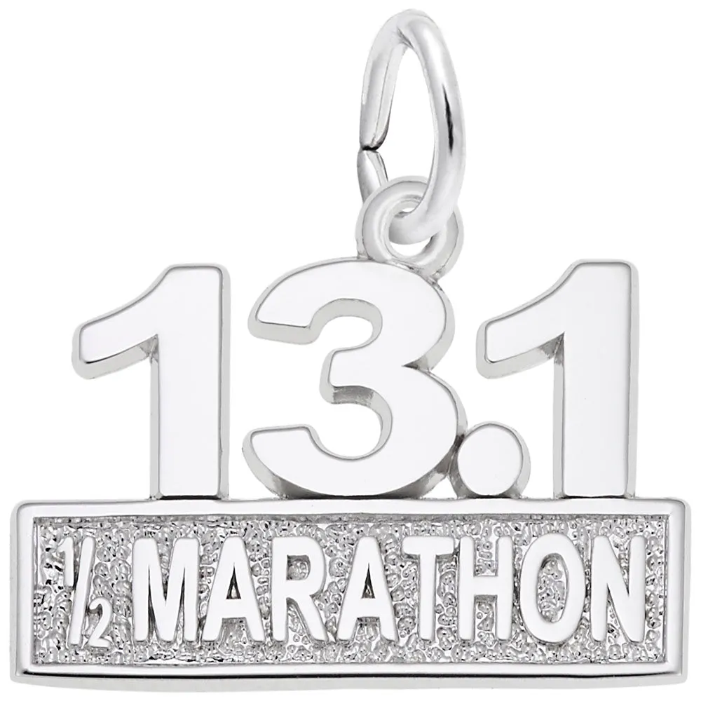 Half Marathon Charm In Sterling Silver