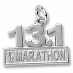 Half Marathon Charm In Sterling Silver