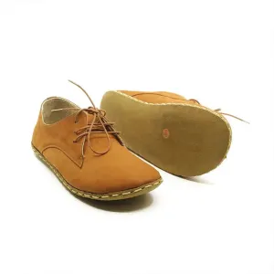 Handmade Barefoot Leather Shoes Orange for Men