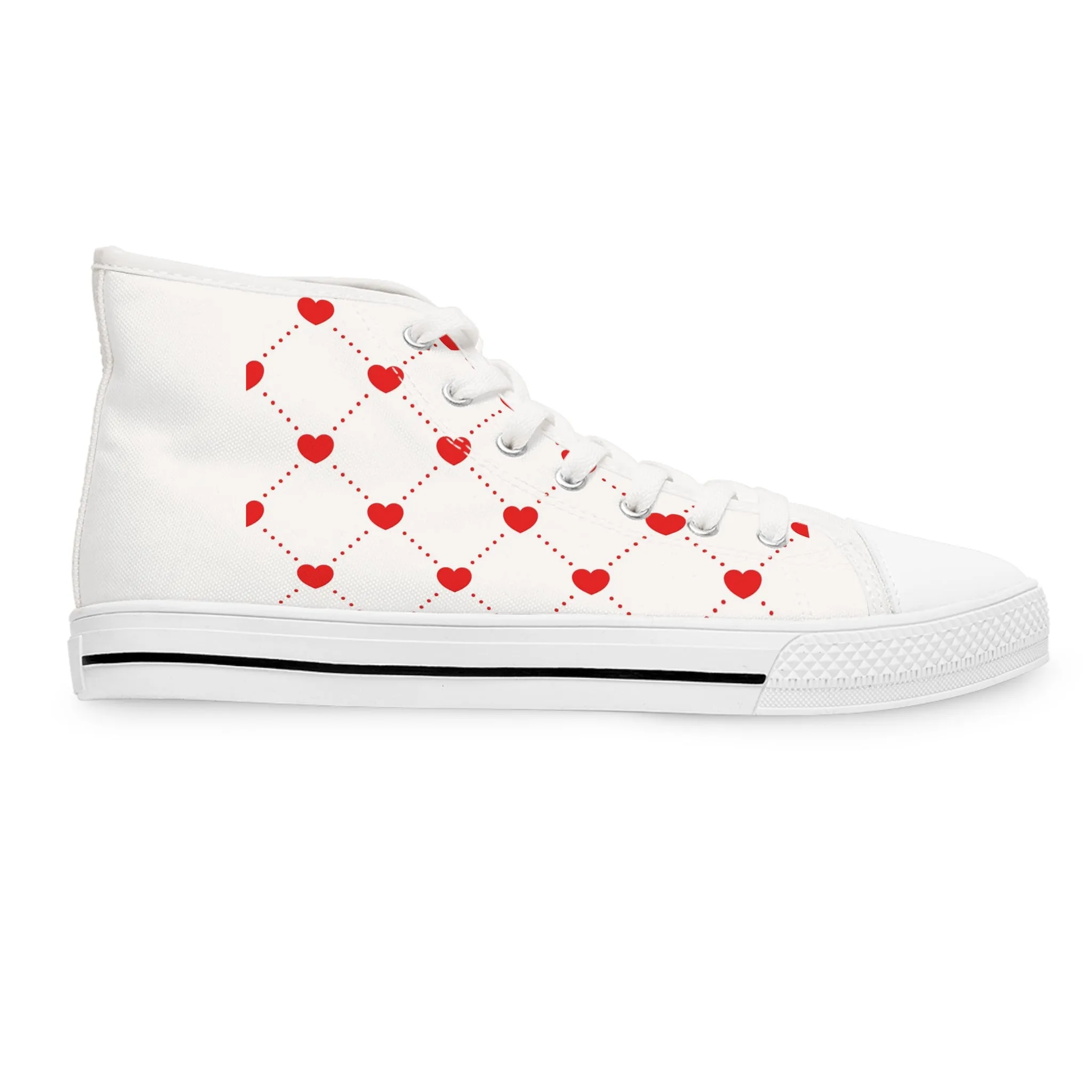 Hearts and Dots Women's High Top Sneakers