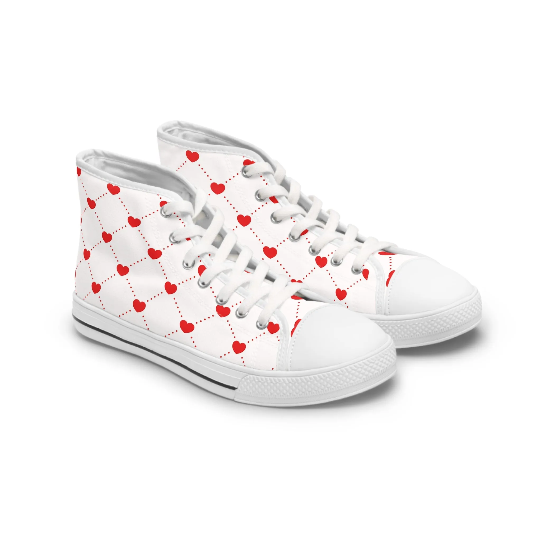 Hearts and Dots Women's High Top Sneakers