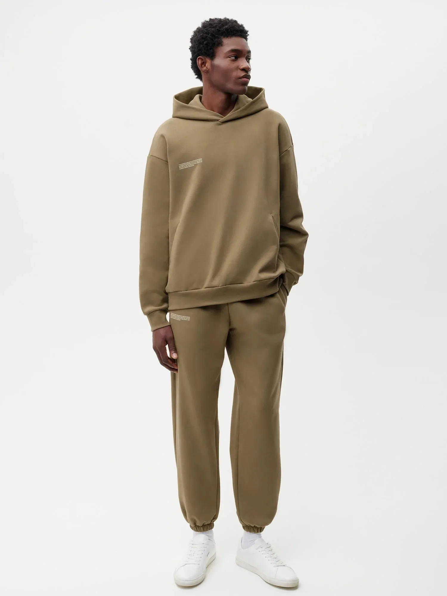 In Conversion Cotton Track Pants—terra brown