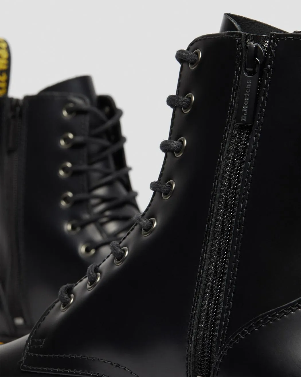 Jadon Black Smooth Leather Platform Boots