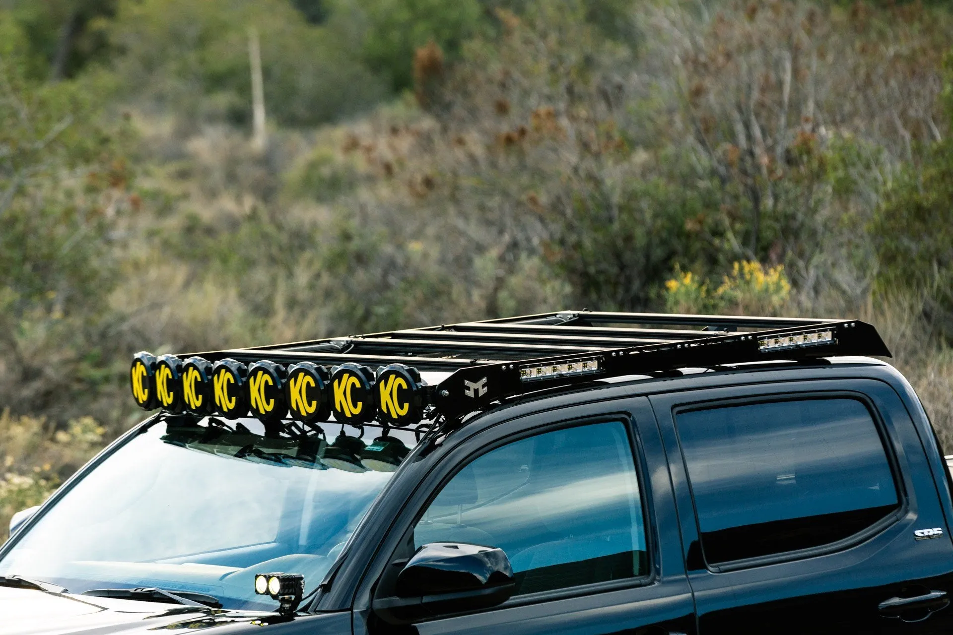 KC Hilites M-Rack 50" Gravity® LED Pro6 Roof Rack System - Side Blackout Plates - 2005  Tacoma Double Cab