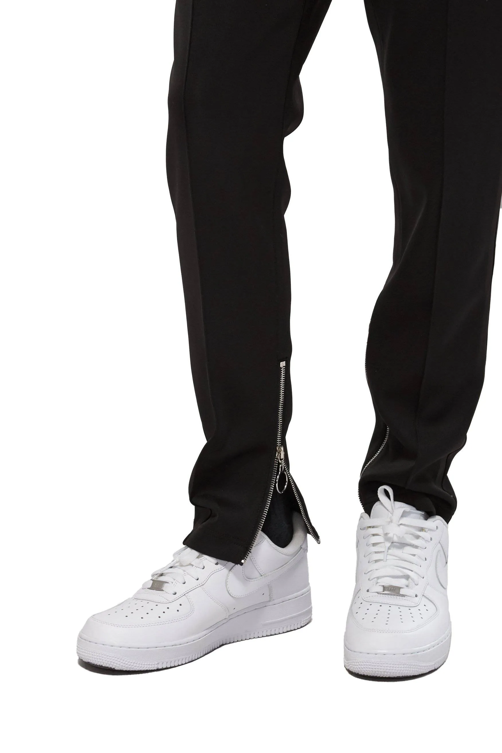 Konus Men's Track Pants With Knit Tape detail in Black