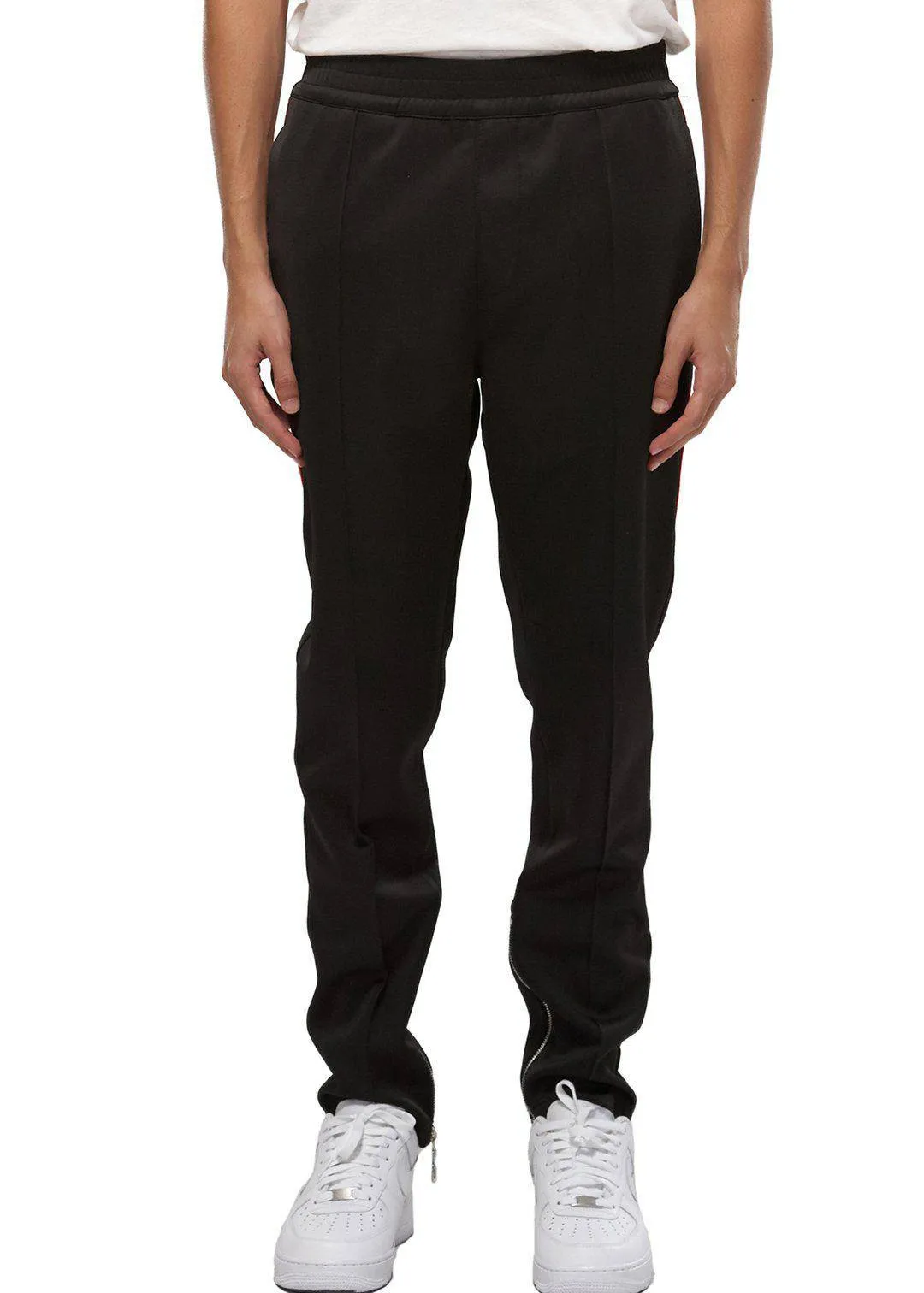 Konus Men's Track Pants With Knit Tape detail in Black