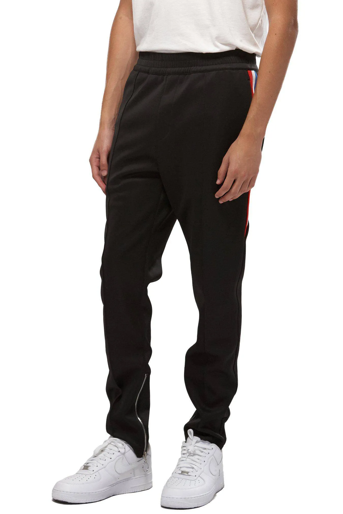 Konus Men's Track Pants With Knit Tape detail in Black