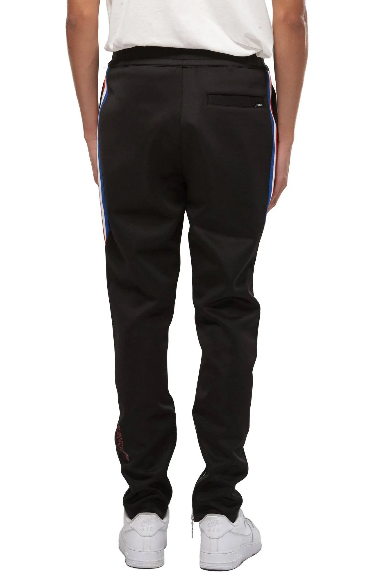 Konus Men's Track Pants With Knit Tape detail in Black