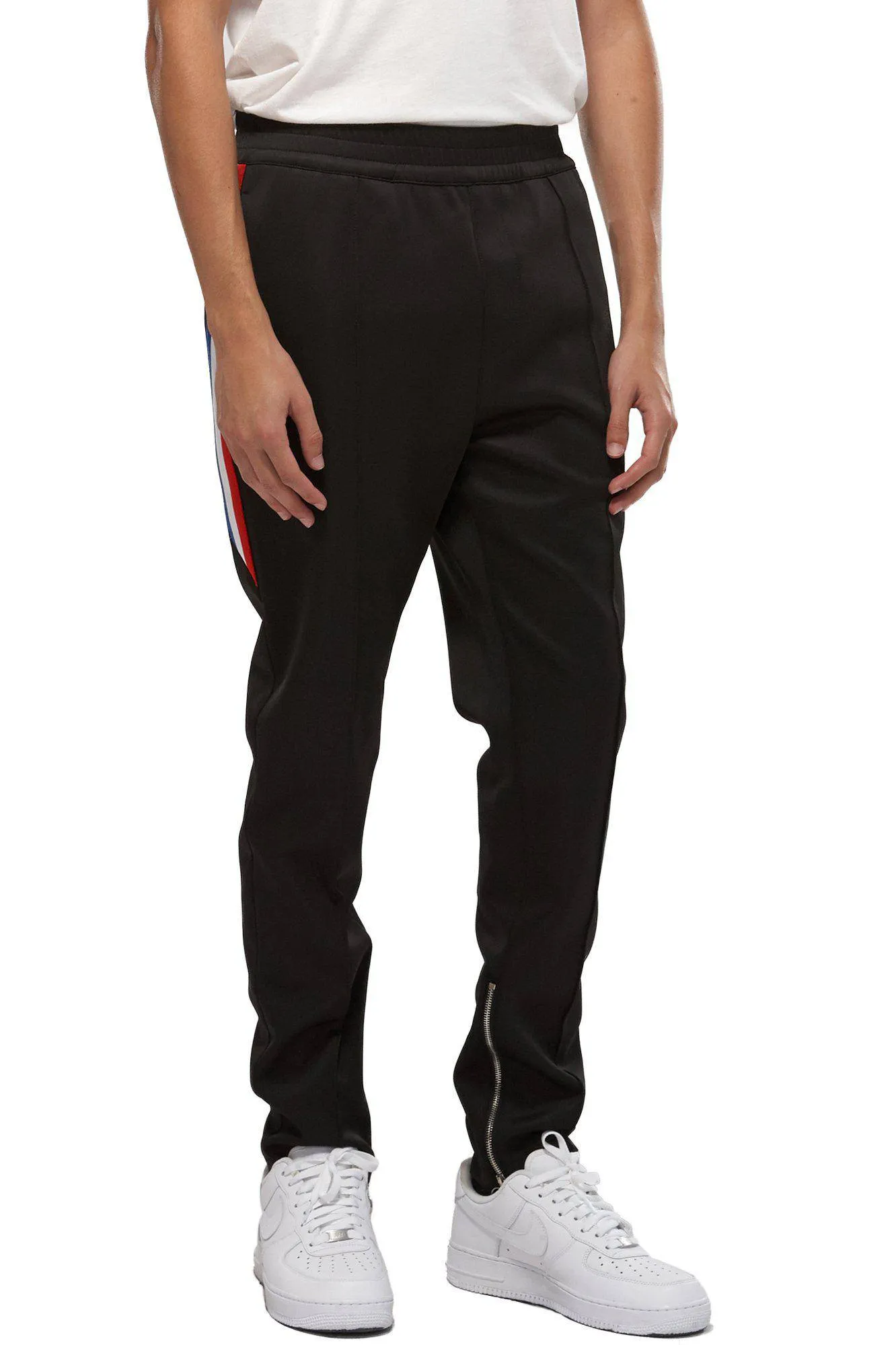 Konus Men's Track Pants With Knit Tape detail in Black