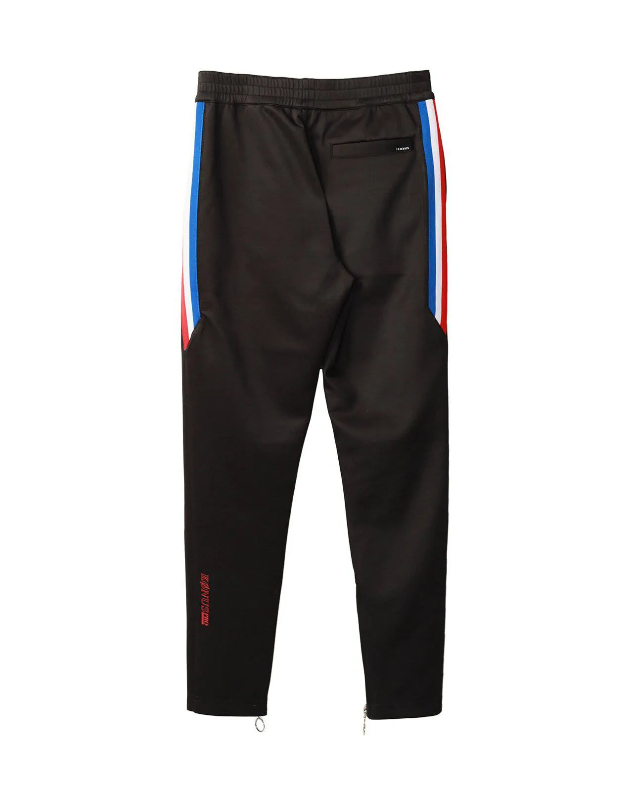 Konus Men's Track Pants With Knit Tape detail in Black