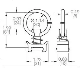 L Track Fitting Stud w/ Ring