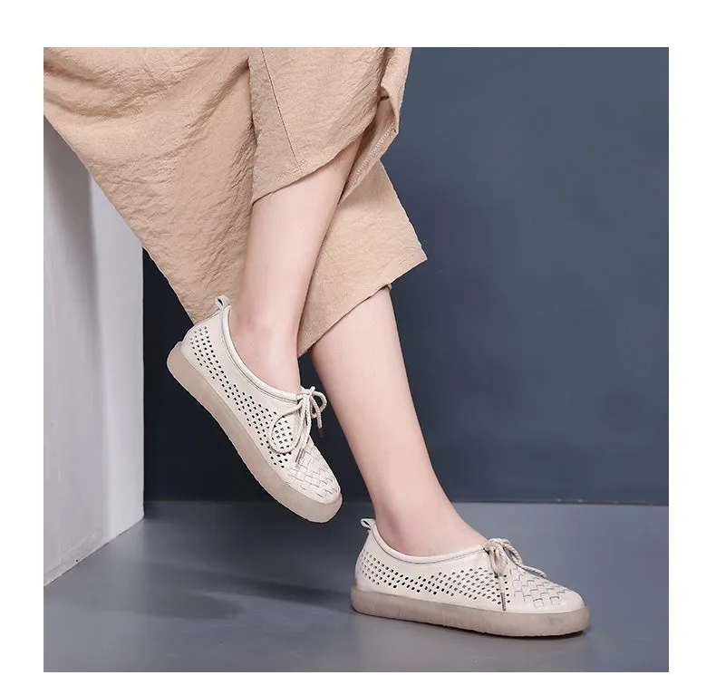 Lace-up Comfortable Hollow Casual White Sneakers